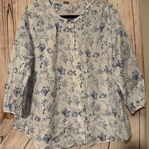 Lucky Brand Blue Floral Top